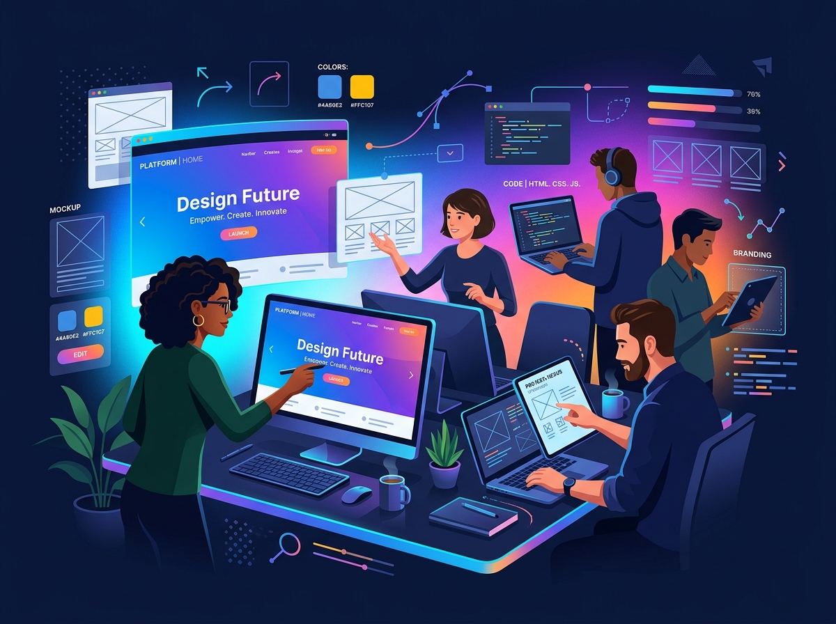 Creative Design Workspace Mockup